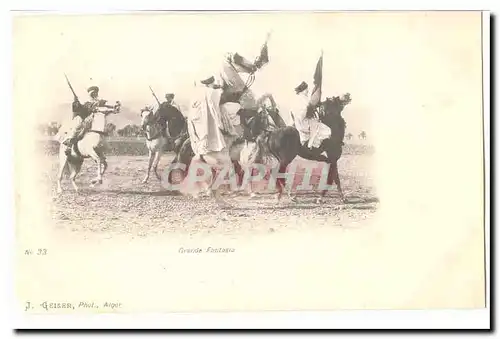 Algerie Cartes postales Grande FAntasia (groupe de cavaliers chevaux)