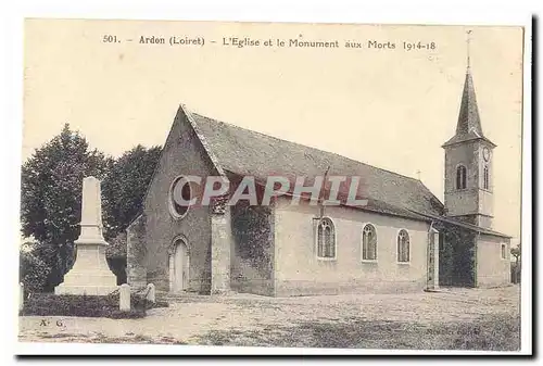 Ardon Cartes postales L&#39eglise et le monument aux morts 1914-1918