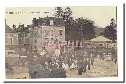 Pithiviers Cartes postales Place Duhamel (Foire Saint Georges) (manege kiosque) (tres animee) TOP