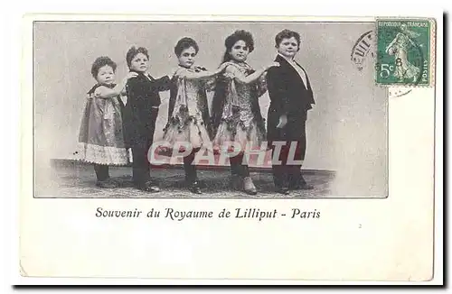 Phenomenes Cartes postales Souvenir du royaume de Lilliput Paris (nains)