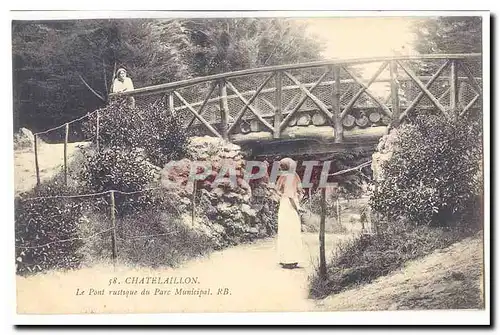 Chatelaillon Ansichtskarte AK Le pont rustique du parc municipal