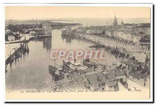 La Rochelle Ansichtskarte AK Vue generale du port prise de l&#39eglise Saint Sauveur (bateaux)