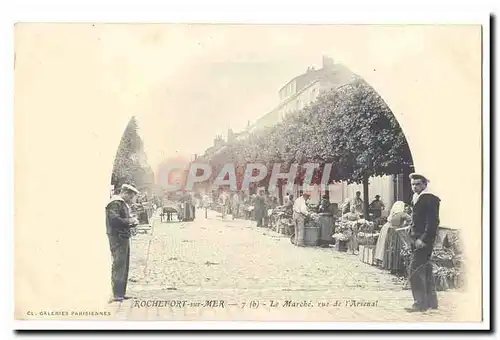 Rochefort sur Mer Cartes postales Le marche rue de l'arsenal (carte precurseur) TOP