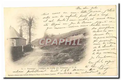 Vermand Cartes postales VEstiges du camp des romains (carte precurseur)