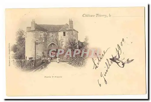 Chateau Thierry Ansichtskarte AK Porte St Pierre (carte precurseur)