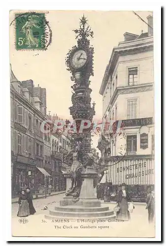 Amiens Ansichtskarte AK L&#39horloge plac eGambetta (tres animee)