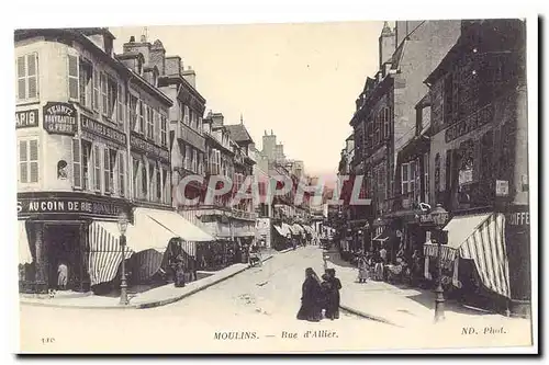 Moulins Cartes postales Rue d'Aller (tres animee)
