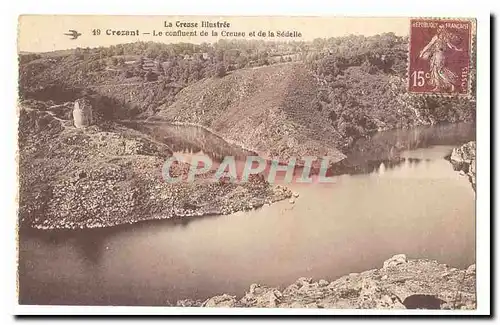 Crozant Cartes postales Le confluent de la Creuse et de la Sedelle