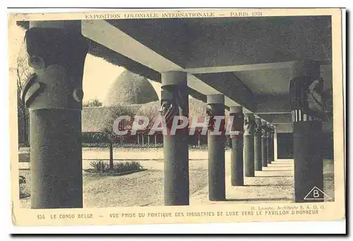 Paris Cartes postales Exposition coloniale Internationale 1931 Le Congo belge Vue prise du portique des industri