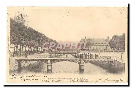 Quimper Ansichtskarte AK Passerelle sur l&#39Odet La prefecture (carte precuseur) (animee)