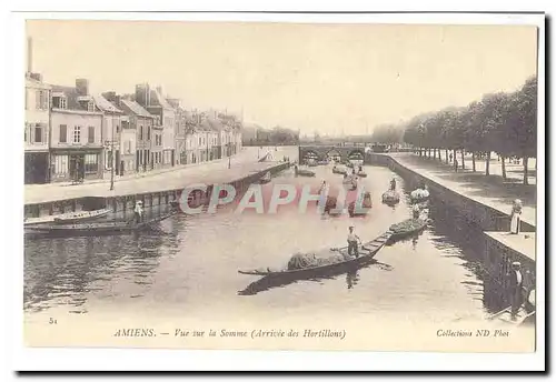 Amiens Cartes postales Vue sur la Somme (arrivee des Hortillons) (animee barques et pecheurs)