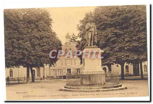 Pithiviers Cartes postales Statue de Poisson Savant mathematicien ne a Pithiviers (1781-1840) La mairie