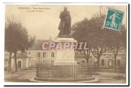 Pithiviers Ansichtskarte AK Place Denis Poisson et statue Poisson