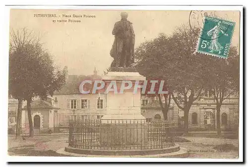 Pithiviers Cartes postales Place Denis Poisson et statue Poisson