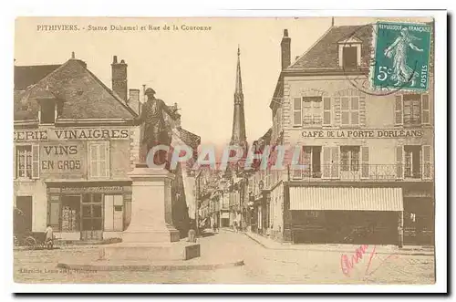 Pithiviers Cartes postales Statue Duhamel et Rue de la Couronne