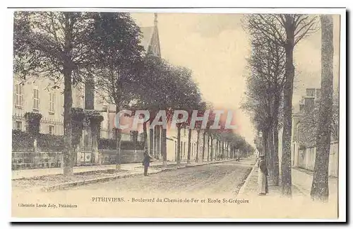 Pithiviers Cartes postales Boulevard du chemin de fer et Ecole St Gregoire