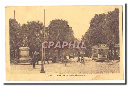 Tours Ansichtskarte AK Vue sur l&#39avenue Grammont (tres animee tramway)