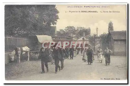 Sorel Moussel Cartes postales Papeteries anciennes papeteries Didot) (dpt 28) La sortie des ouvriers TOP