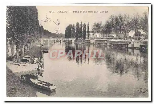 Melun Cartes postales Pont et les bateaux lavoir