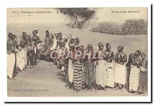Afrique Occidentale Cartes postales Tam Tam Malinke (belle scene animee Mali Soudan Francais)