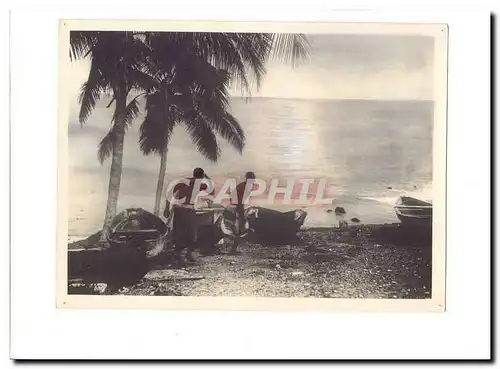 Afrique Photo 23*17cm Hommes et pirogues SUP et RaRe