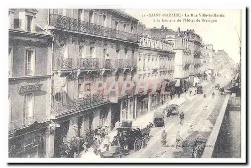 REPRODUCTION Saint Nazaire La rue Ville de Martin a la hauteur de l�hotel de Bretagne