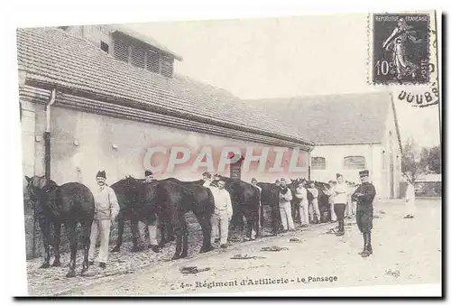 REPRODUCTION Regiment d�artillerie Le pansage