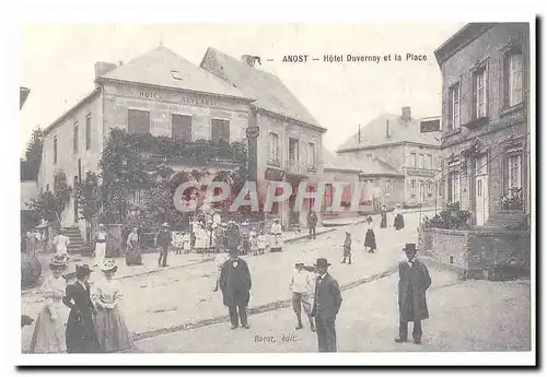 REPRODUCTION Anost Cartes postales Hotel Duvernoy et la place