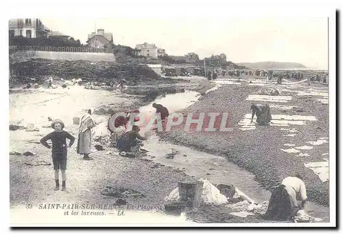 REPRODUCTION Saint Pair sur Mer Cartes postales La plage et les laveuses