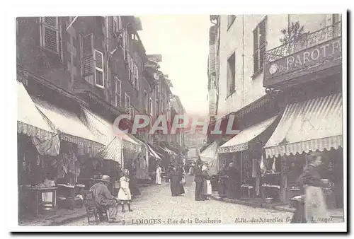 REPRODUCTION Limoges Cartes postales Rue de la boucherie