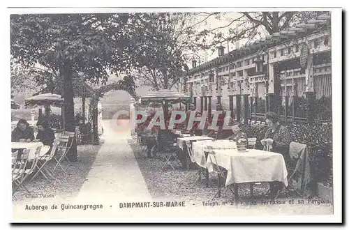 REPRODUCTION Auberge de Quincangrogne Cartes postales DAmpart sur MArne Sa terrasse et sa pergola