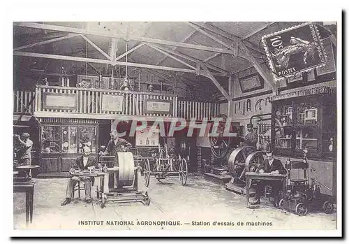 REPRODUCTION Institut national agronomique Cartes postales Station d�essais de machines