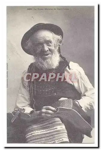 REPRODUCTION Cartes postales Le vieux brodeur de Pont L�abbe