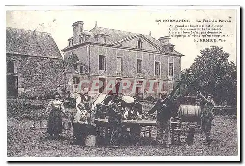 REPRODUCTION En Normandie Cartes postales La fete du patron