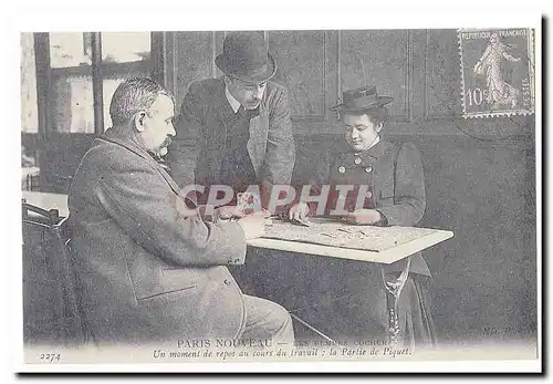 REPRODUCTION Paris Nouveau Cartes postales Les femmes cocher Un moment de repos au cours du travail La prtie de