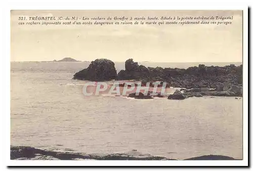 Tregastel Ansichtskarte AK Les rochers du gouffre a marre haute Situes a la pointe de Tregastel ces rochers impos