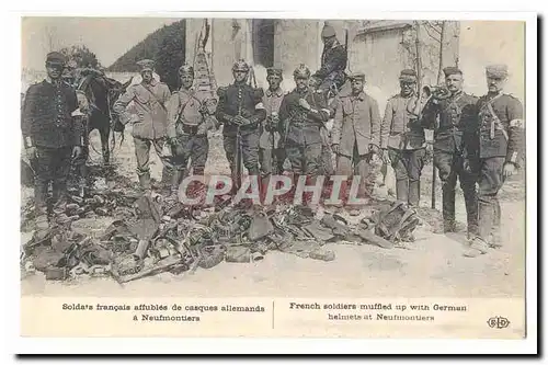 Neufmontiers Cartes postales Soldats francais affubles de casques allemands a Neufmontiers (tres animee)