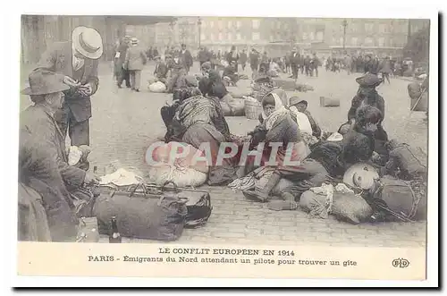 Paris Cartes postales Emigrants du Nord attendant un pilote pour trouver un gite (miltiaria) TOP