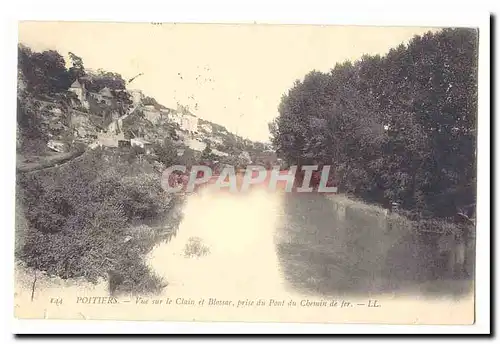 Poitiers Cartes postales Vue sur le Clain et Blossac prise du pont de chemin de fer