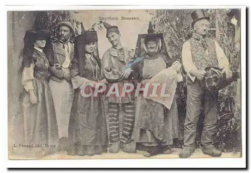 Ansichtskarte AK Bapteme Bressan (folklore costumes)