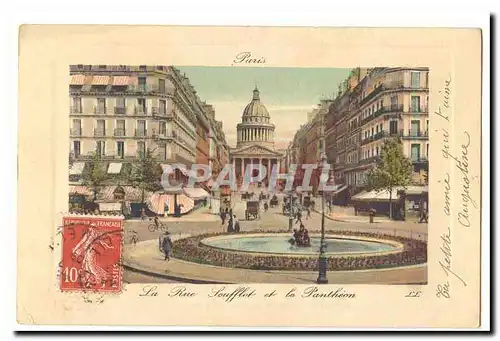 Paris Cartes postales La rue Soufflot et le Pantheon (animee)