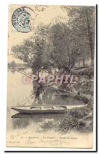 Nanterre Cartes postales Ile Fleurie Bords de Seine (barque)