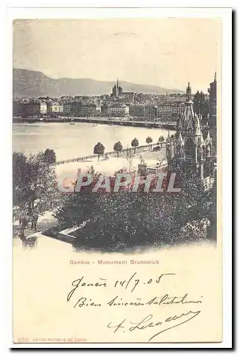 Geneve Cartes postales Monument Brunswick