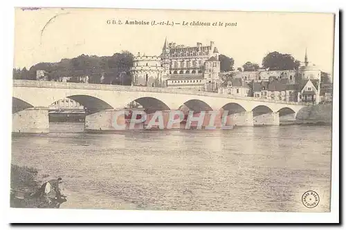 Amboise Cartes postales Le chateau et le pont