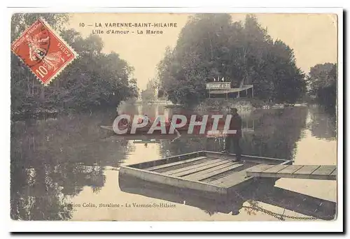 La Varenne Saint Hilaire Cartes postales L&#39ile d&#39amour La Marne (animee barques Restaurant de l&#39ile)