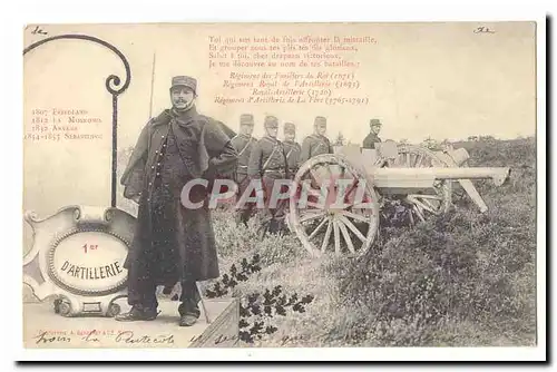 Cartes postales 1er artillerie (militaria)