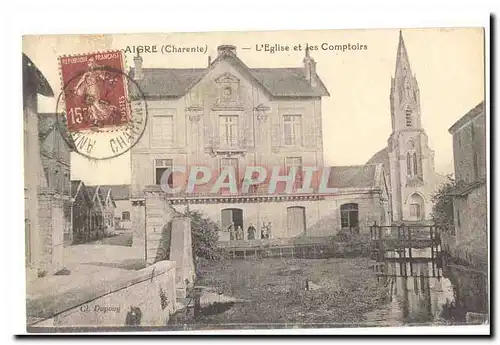 Aigre Cartes postales L&#39eglise et les comptoirs