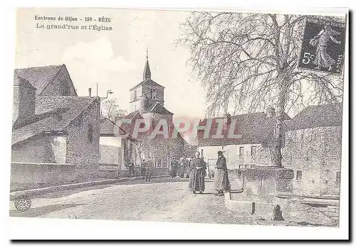 Environs de Dijon Beze Cartes postales La grand rue et l&#39eglise (reproduction)