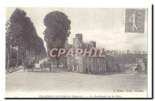 Villedieu Les Poeles (Manche) Cartes postales Le boulevard de la gare (reproduction)