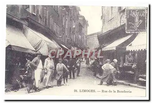 Limoges Cartes postales Rue de la boucherie (reproduction)